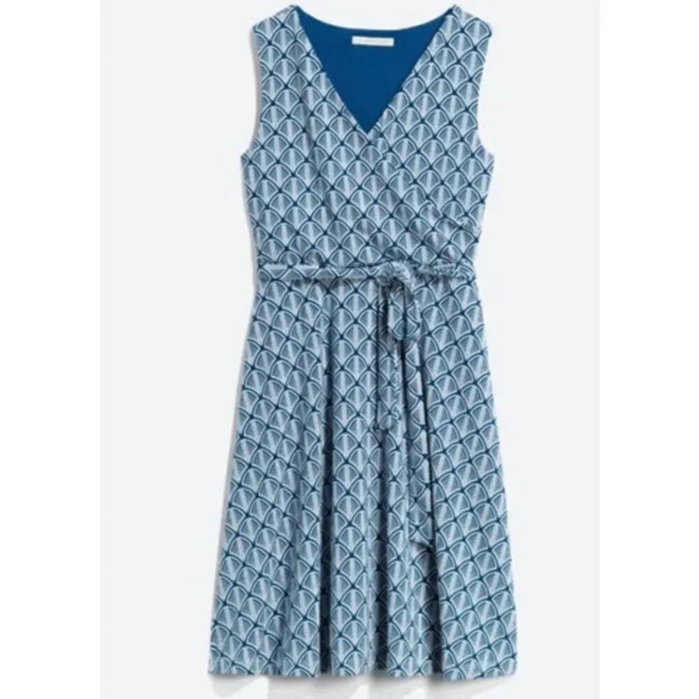 ✨41 Hawthorne Lorene Faux Wrap Knit Sz Large Blue Dress✨